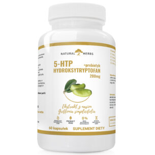 5-HTP 200mg DEPRESJA STRES DOBRY SEN+PREBIOTYK PRODUKT WEGE 60 kapsułek
