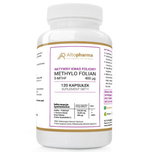 AKTYWNY KWAS FOLIOWY 400µg METHYLO FOLIAN 5-MTHF PRODUKT WEGE 120 kapsułek
