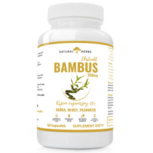 BAMBUS EXTRACT 350mg KRZEM ORGANICZNY, SKÓRA, WŁOSY, PAZNOKCIE PRODUKT WEGE 60 kapsułek