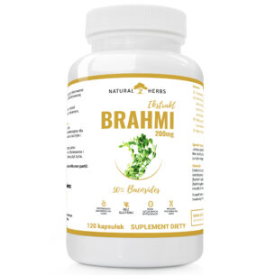 Brahmi Bacopa Monnieri 200mg Ekstrakt 20:1 PRODUKT WEGE 120 kapsułek