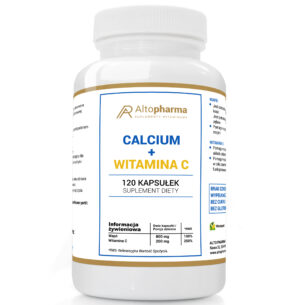 CALCIUM 800mg WITAMINA C 200mg WAPŃ MOCNE KOŚCI PRODUKT WEGE 120 kapsułek