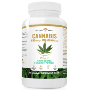 CBD 10mg + MELATONINA 1mg DOBRY SEN 60 tabletek do ssania PRODUKT WEGE