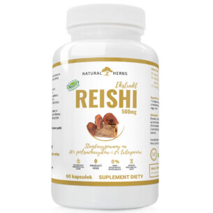 Ekstrakt Reishi 500mg Ekstrakt z owocni grzybów Reishi  PRODUKT WEGE 60 kapsułek