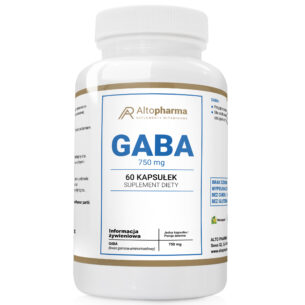 GABA 750mg KWAS AMINOMASŁOWY RELAX SEN PRODUKT WEGE 60 kapsułek