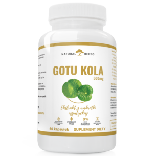 GOTU KOLA 500mg EKSTRAKT Z WĄKROTKI AZJATYCKIEJ PRODUKT WEGE 60 kapsułek