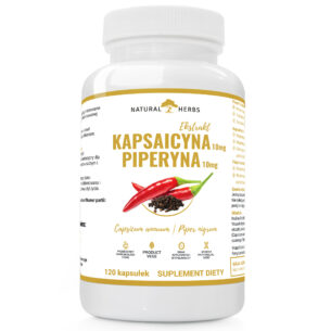 KAPSAICYNA 10mg + PIPERYNA 10mg MOCNA PRODUKT WEGE 120 kapsułek