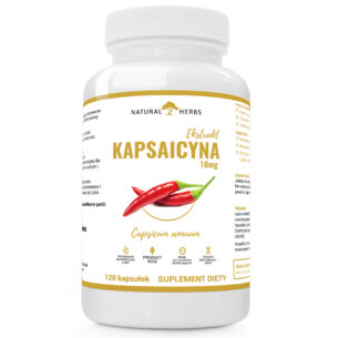 KAPSAICYNA EKSTRAKT 10mg FORTE + PREBIOTYK PRODUKT WEGE 120 kapsułek
