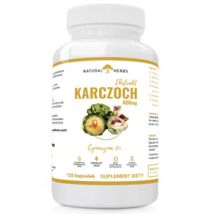 Karczoch Ekstrakt 600mg 5% Cynarin PRODUKT WEGE 120 kapsułek