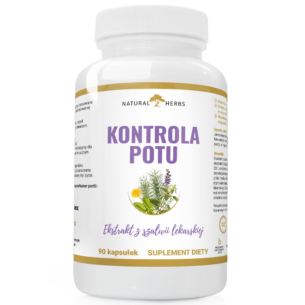 KONTROLA POTU Szałwia lekarska Magnez Skrzyp Polny POKONAJ POT PRODUKT WEGE 90 kapsułek