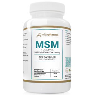 MSM SIARKA ORGANICZNA 500mg STAWY I KOŚCI PRODUKT WEGE 120 kapsułek