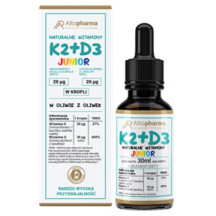 NATURALNA WITAMINA K2 MK-7 + D3 JUNIOR DLA DZIECI KROPLE 30ml