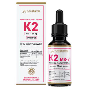 NATURALNA WITAMINA K2 MK-7 FORTE KROPLE 30ml PRODUKT WEGE