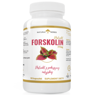 NATURALNY Forskolin 777mg POKRZYWA INDYJSKA ODCHUDZANIE SPALACZ VEGE 90 kapsułek