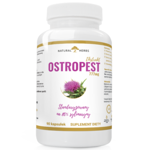 NATURALNY Ostropest Plamisty 777mg 80% SYLIMARYNY TRAWIENIE DETOX SERCE VEGE 90 kapsułek