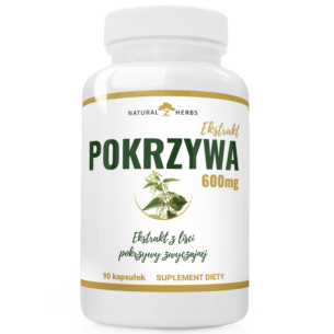NATURALNA Pokrzywa Zwyczajna Ekstrakt 600mg PROSTATA LIŚCIE POKRZYWY ODPORNOŚĆ 90 kapsułek