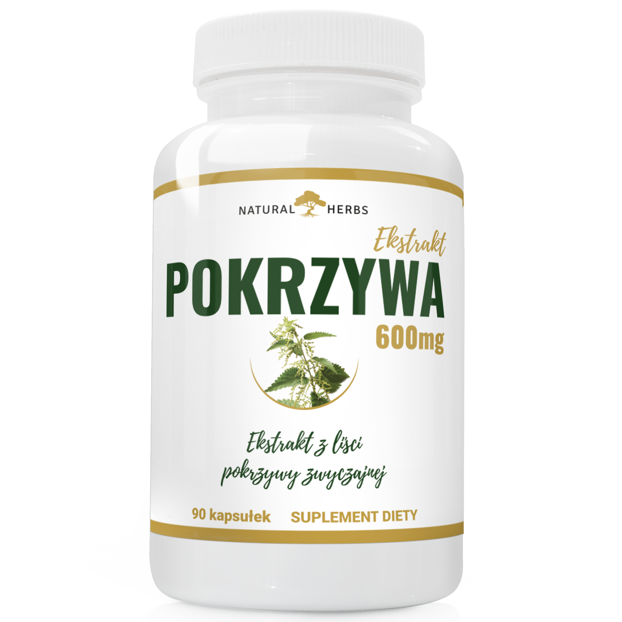 NATURALNA Pokrzywa Zwyczajna Ekstrakt 600mg PROSTATA LIŚCIE POKRZYWY ODPORNOŚĆ 90 kapsułek