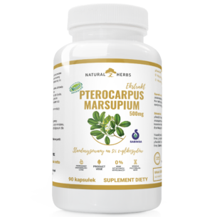 Pterocarpus Marsupium Ekstrakt 500mg REGULACJA POZIOMU CUKRU CUKRZYCA 90 kapsułek