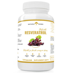 RESVERATROL EKSTRAKT ZE SKÓREK WINOGRON 500mg PRODUKT WEGE 120 kapsułek