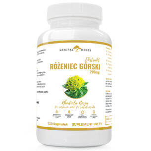 RÓŻENIEC GÓRSKI 200mg RHODIOLA+L-leucyna PRODUKT WEGE 120 kapsułek