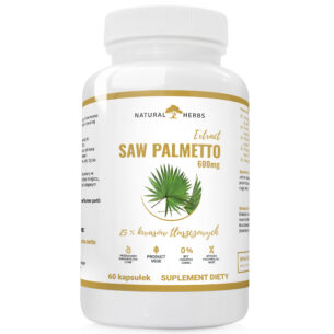 SAW PALMETTO 600mg PALMA SABAŁOWA PRODUKT WEGE 60 kapsułek