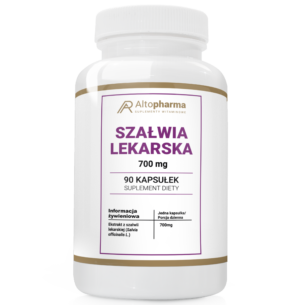 Szałwia Lekarska Ekstrakt 700mg SPOKÓJ STRES RÓWNOWAGA TRAWIENIE 90 kapsułek