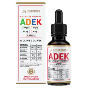 NATURALNA WITAMINA ADEK COMPLEX A, D3, E,K2 MK-7 KROPLE 30ml