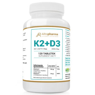 WITAMINA K2 MK-7 z natto 100µg + D3 50µg 2000IU 120 tabletek